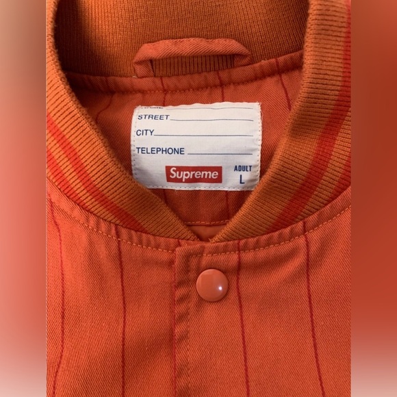 Supreme Varsity Pinstripe Jacket – Orange - Picture 3 of 10